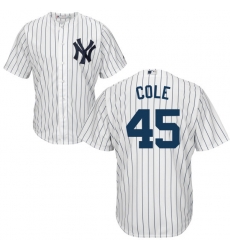 Men New York Yankees 45 Gerrit Cole Home white Cool Base Jersey Men New York Yankees 45 Gerrit Cole Home white Cool Base Jersey