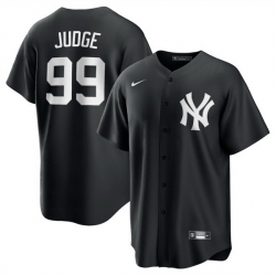 Men New York Yankees 99 Aaron Judge Black Lights Out Limited Stitched Baseball Jersey