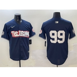 Men New York Yankees 99 Aaron Judge Navy Bronx Graffiti Vapor Limited Stitched Baseball Jersey
