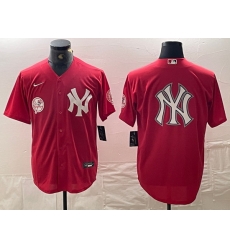 Men New York Yankees Big Logo Red Cool Base Stitched Baseball Jersey 11 Men New York Yankees Big Logo Red Cool Base Stitched Baseball Jersey 11