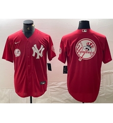 Men New York Yankees Big Logo Red Cool Base Stitched Baseball Jersey 13 Men New York Yankees Big Logo Red Cool Base Stitched Baseball Jersey 13