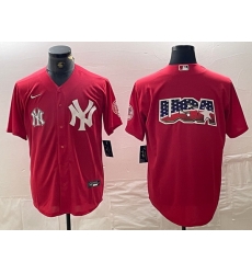 Men New York Yankees Big Logo Red Cool Base Stitched Baseball Jersey 1 Men New York Yankees Big Logo Red Cool Base Stitched Baseball Jersey 1