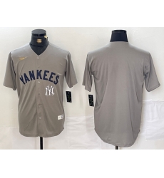 Men New York Yankees Blank Grey Cool Base Stitched Baseball Jersey 001 Men New York Yankees Blank Grey Cool Base Stitched Baseball Jersey 001