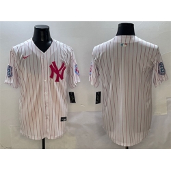 Men New York Yankees Blank Pink With Patch Limited Stitched Baseball Jersey