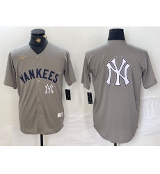 Men New York Yankees Grey Team Big Logo Cool Base Stitched Baseball Jersey 007 Men New York Yankees Grey Team Big Logo Cool Base Stitched Baseball Jersey 007