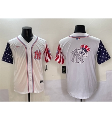 Men New York Yankees Team Big Logo White American Style Limited Stitched Baseball Jersey 002