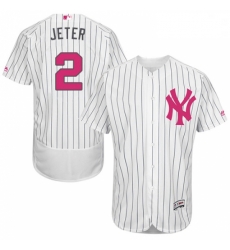 Mens Majestic New York Yankees 2 Derek Jeter Authentic White 2016 Mothers Day Fashion Flex Base MLB Jersey Mens Majestic New York Yankees 2 Derek Jeter Authentic White 2016 Mothers Day Fashion Flex Base MLB Jersey