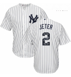 Mens Majestic New York Yankees 2 Derek Jeter Authentic White Team Logo Fashion MLB Jersey Mens Majestic New York Yankees 2 Derek Jeter Authentic White Team Logo Fashion MLB Jersey