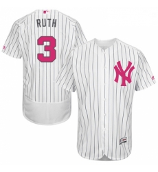 Mens Majestic New York Yankees 3 Babe Ruth Authentic White 2016 Mothers Day Fashion Flex Base MLB Jersey Mens Majestic New York Yankees 3 Babe Ruth Authentic White 2016 Mothers Day Fashion Flex Base MLB Jersey