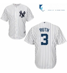 Mens Majestic New York Yankees 3 Babe Ruth Replica White Home MLB Jersey Mens Majestic New York Yankees 3 Babe Ruth Replica White Home MLB Jersey