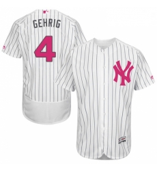 Mens Majestic New York Yankees 4 Lou Gehrig Authentic White 2016 Mothers Day Fashion Flex Base MLB Jersey Mens Majestic New York Yankees 4 Lou Gehrig Authentic White 2016 Mothers Day Fashion Flex Base MLB Jersey