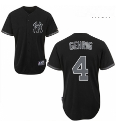 Mens Majestic New York Yankees 4 Lou Gehrig Replica Black Fashion MLB Jersey Mens Majestic New York Yankees 4 Lou Gehrig Replica Black Fashion MLB Jersey