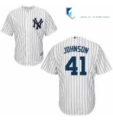 Mens Majestic New York Yankees 41 Randy Johnson Replica White Home MLB Jersey Mens Majestic New York Yankees 41 Randy Johnson Replica White Home MLB Jersey