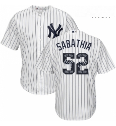 Mens Majestic New York Yankees 52 CC Sabathia Authentic White Team Logo Fashion MLB Jersey Mens Majestic New York Yankees 52 CC Sabathia Authentic White Team Logo Fashion MLB Jersey