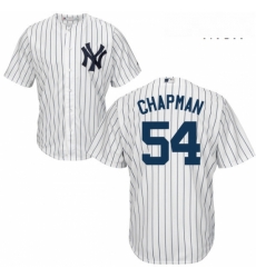 Mens Majestic New York Yankees 54 Aroldis Chapman Replica White Home MLB Jersey Mens Majestic New York Yankees 54 Aroldis Chapman Replica White Home MLB Jersey