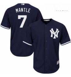 Mens Majestic New York Yankees 7 Mickey Mantle Replica Navy Blue Alternate MLB Jersey Mens Majestic New York Yankees 7 Mickey Mantle Replica Navy Blue Alternate MLB Jersey