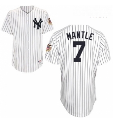 Mens Majestic New York Yankees 7 Mickey Mantle Replica White 75TH Patch MLB Jersey Mens Majestic New York Yankees 7 Mickey Mantle Replica White 75TH Patch MLB Jersey