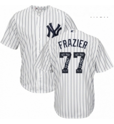 Mens Majestic New York Yankees 77 Clint Frazier Authentic White Team Logo Fashion MLB Jersey Mens Majestic New York Yankees 77 Clint Frazier Authentic White Team Logo Fashion MLB Jersey