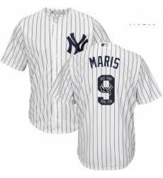 Mens Majestic New York Yankees 9 Roger Maris Authentic White Team Logo Fashion MLB Jersey Mens Majestic New York Yankees 9 Roger Maris Authentic White Team Logo Fashion MLB Jersey