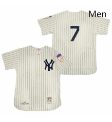 Mens Mitchell and Ness 1951 New York Yankees 7 Mickey Mantle Replica Cream Throwback MLB Jersey Mens Mitchell and Ness 1951 New York Yankees 7 Mickey Mantle Replica Cream Throwback MLB Jersey