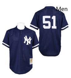 Mens Mitchell and Ness 1995 New York Yankees 51 Bernie Williams Replica Blue Throwback MLB Jersey Mens Mitchell and Ness 1995 New York Yankees 51 Bernie Williams Replica Blue Throwback MLB Jersey