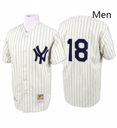 Mens Mitchell and Ness New York Yankees 18 Don Larsen Authentic White Throwback MLB Jersey Mens Mitchell and Ness New York Yankees 18 Don Larsen Authentic White Throwback MLB Jersey