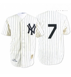 Mens Mitchell and Ness New York Yankees 7 Mickey Mantle Replica White Throwback MLB Jersey Mens Mitchell and Ness New York Yankees 7 Mickey Mantle Replica White Throwback MLB Jersey