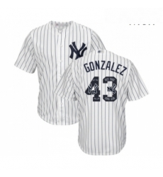 Mens New York Yankees 43 Gio Gonzalez Authentic White Team Logo Fashion Baseball Jersey Mens New York Yankees 43 Gio Gonzalez Authentic White Team Logo Fashion Baseball Jersey