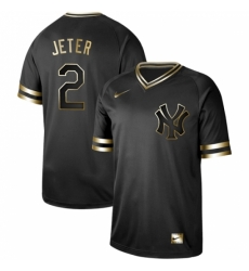 Mens Nike New York Yankees 2 Derek Jeter Black Gold Authentic Stitched Baseball Jerse Mens Nike New York Yankees 2 Derek Jeter Black Gold Authentic Stitched Baseball Jerse