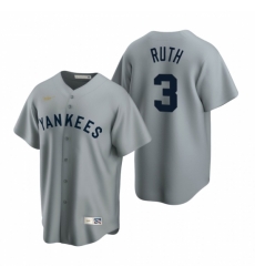 Mens Nike New York Yankees 3 Babe Ruth Gray Cooperstown Collection Road Stitched Baseball Jerse Mens Nike New York Yankees 3 Babe Ruth Gray Cooperstown Collection Road Stitched Baseball Jerse