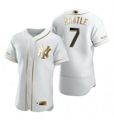 New York Yankees 7 Mickey Mantle White Nike Mens Authentic Golden Edition MLB Jersey New York Yankees 7 Mickey Mantle White Nike Mens Authentic Golden Edition MLB Jersey