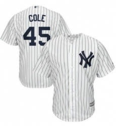 Yankees 45 Gerrit Cole White Cool Base Jersey Yankees 45 Gerrit Cole White Cool Base Jersey
