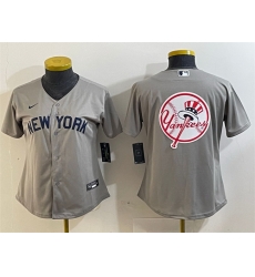 Women New York Yankees Gray Team Big Logo Cool Base Stitched Jersey 3 Women New York Yankees Gray Team Big Logo Cool Base Stitched Jersey 3