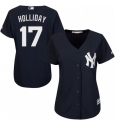 Womens Majestic New York Yankees 17 Matt Holliday Replica Navy Blue Alternate MLB Jersey Womens Majestic New York Yankees 17 Matt Holliday Replica Navy Blue Alternate MLB Jersey