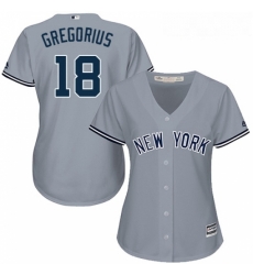 Womens Majestic New York Yankees 18 Didi Gregorius Authentic Grey Road MLB Jersey Womens Majestic New York Yankees 18 Didi Gregorius Authentic Grey Road MLB Jersey