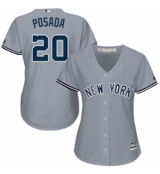 Womens Majestic New York Yankees 20 Jorge Posada Authentic Grey Road MLB Jersey Womens Majestic New York Yankees 20 Jorge Posada Authentic Grey Road MLB Jersey