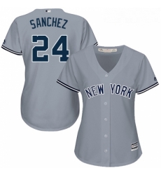 Womens Majestic New York Yankees 24 Gary Sanchez Replica Grey Road MLB Jersey Womens Majestic New York Yankees 24 Gary Sanchez Replica Grey Road MLB Jersey