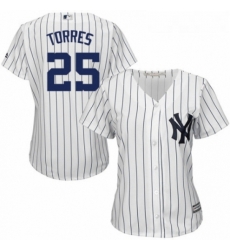 Womens Majestic New York Yankees 25 Gleyber Torres Authentic White Home MLB Jersey Womens Majestic New York Yankees 25 Gleyber Torres Authentic White Home MLB Jersey
