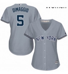 Womens Majestic New York Yankees 5 Joe DiMaggio Replica Grey Road MLB Jersey Womens Majestic New York Yankees 5 Joe DiMaggio Replica Grey Road MLB Jersey