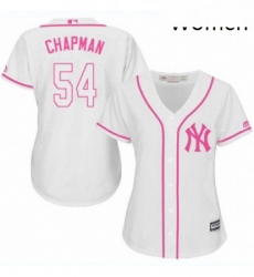 Womens Majestic New York Yankees 54 Aroldis Chapman Authentic White Fashion Cool Base MLB Jersey Womens Majestic New York Yankees 54 Aroldis Chapman Authentic White Fashion Cool Base MLB Jersey