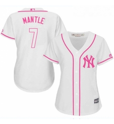 Womens Majestic New York Yankees 7 Mickey Mantle Replica White Fashion Cool Base MLB Jersey Womens Majestic New York Yankees 7 Mickey Mantle Replica White Fashion Cool Base MLB Jersey