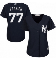Womens Majestic New York Yankees 77 Clint Frazier Authentic Navy Blue Alternate MLB Jersey Womens Majestic New York Yankees 77 Clint Frazier Authentic Navy Blue Alternate MLB Jersey