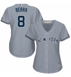 Womens Majestic New York Yankees 8 Yogi Berra Authentic Grey Road MLB Jersey Womens Majestic New York Yankees 8 Yogi Berra Authentic Grey Road MLB Jersey