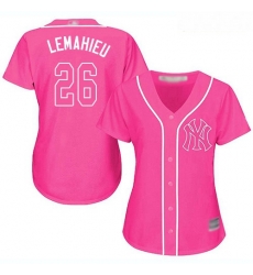 Yankees #26 DJ LeMahieu Pink Fashion Women Stitched Baseball Jersey Yankees #26 DJ LeMahieu Pink Fashion Women Stitched Baseball Jersey