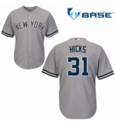 Youth Majestic New York Yankees 31 Aaron Hicks Replica Grey Road MLB Jersey Youth Majestic New York Yankees 31 Aaron Hicks Replica Grey Road MLB Jersey