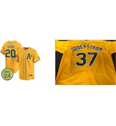 Men Oakland Athlentic Tyler Soderstrom #37 Yellow Stitched MLB Jersey