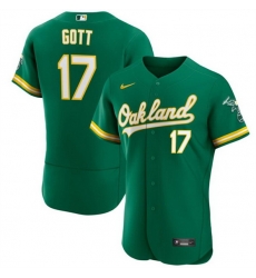 Men Oakland Athletics 17 Trevor Gott Green Flex Base Stitched Jersey Men Oakland Athletics 17 Trevor Gott Green Flex Base Stitched Jersey