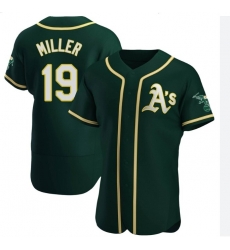 Men Oakland Athletics 19 Mason Miller Green Home Limited Stitched Jersey