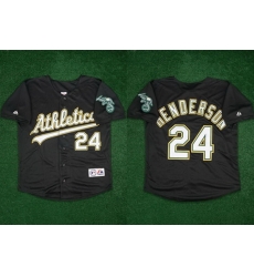 Men Oakland Athletics 24 Rickey Henderson Black Team Patch Stitched Jersey Men Oakland Athletics 24 Rickey Henderson Black Team Patch Stitched Jersey