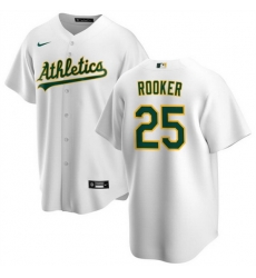 Men Oakland Athletics 25 Brent Rooker White Cool Base Stitched Jersey Men Oakland Athletics 25 Brent Rooker White Cool Base Stitched Jersey